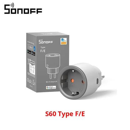 SONOFF S60 EU SONOFF Wifi Socket Wifi Smart Socket Overload Protection Timer Smart Scene Remote Control Via EWeLink Home IFTTT