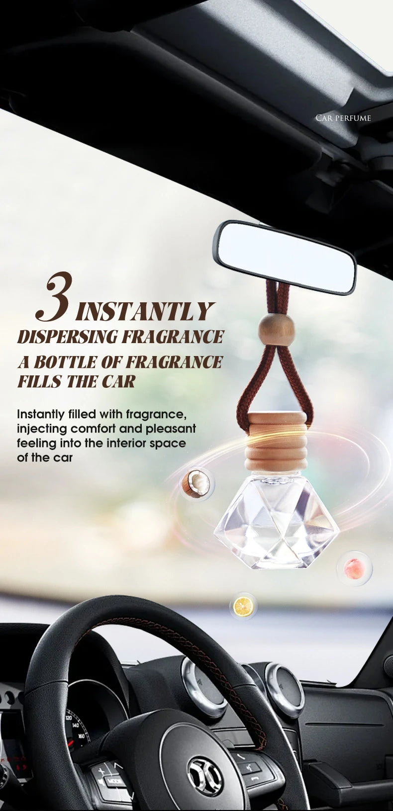 Car Air Freshener, Long Lasting Fragrance, Suitable for Car, Home, Office, Bathroom, Bedroom, Car Interior Aromatherapy