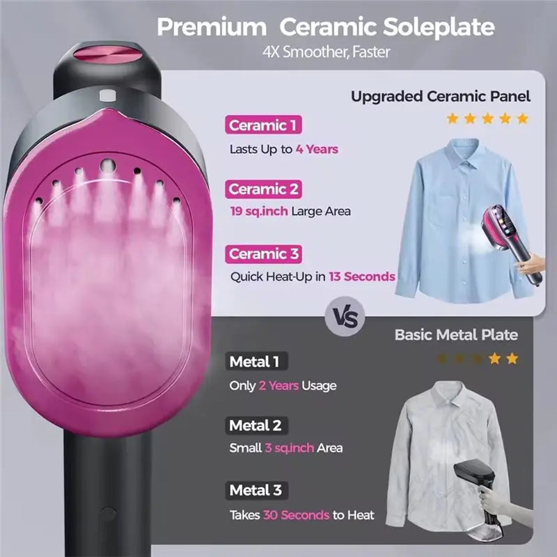 A74G-Garment Steamer EU Plug Handheld Steam Iron Portable Mini For Clothes Fast Heating Travel Garment Fabric Press Machine