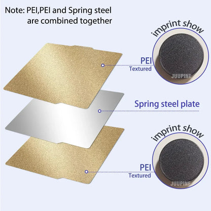 JUUPINE For Bambulab Build Plate 257x257 Spring Steel Sheet Pei Peo  Pey Sheet P2S A1 X1C P1S build plate 3d Printer Bamboo Lab