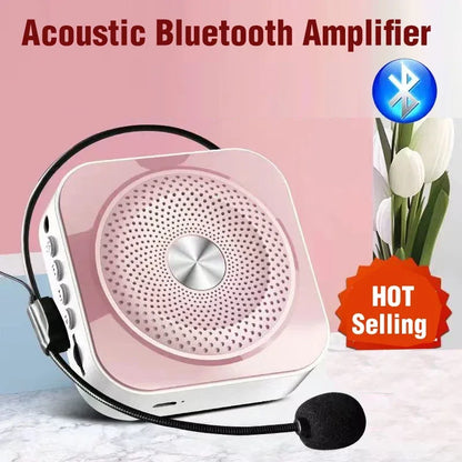 Mini Bee Megaphone Portable Charge Bluetooth4.0 Compatible Megaphone With Lavalier Microphone Waist Hanging Voice Amplifier TF