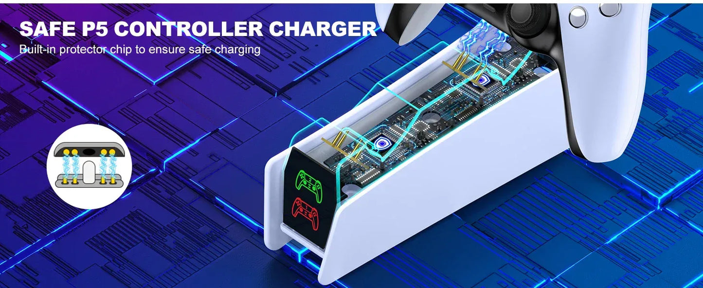 Controller Charging Station For PlayStation 5 Dual Fast Charger LED Indicator Charging Stand Docking Station ps5 accessories
