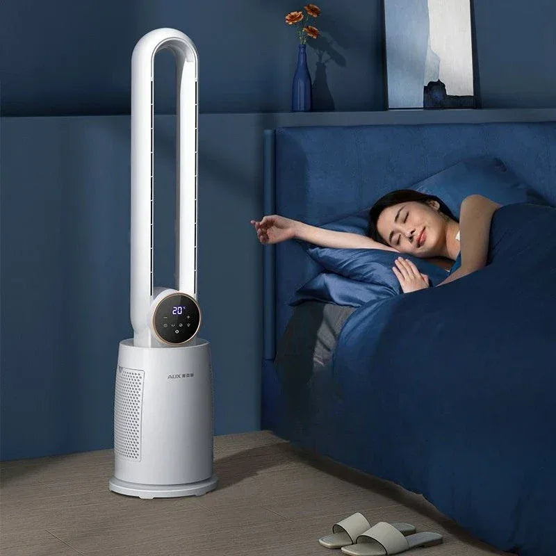 Bladeless Tower Fan with Remote Control 120° Oscillating Air Purifier for Baby Room/Dorm Quiet Floor Fan with Sterilization