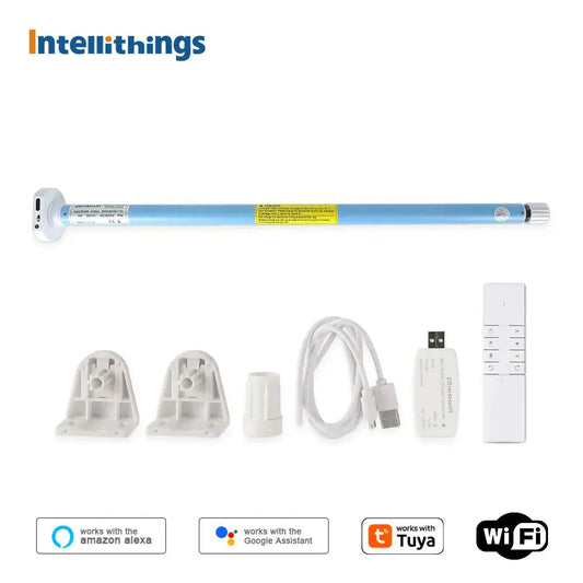 Zemismart WiFi Electric Roller Shade Motor for 17mm 25mm 28mm Tube Built-in Battery Work with Tuya Alexa Google Home Alice Voice
