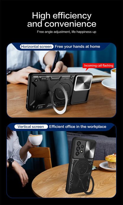 For Samsung Galaxy A33 A53 A13 A23 5G Case Slide Lens Protect Armor Cover For Samsung A12 M12 A52 A52S A04S A 33 53 23 52 Coque