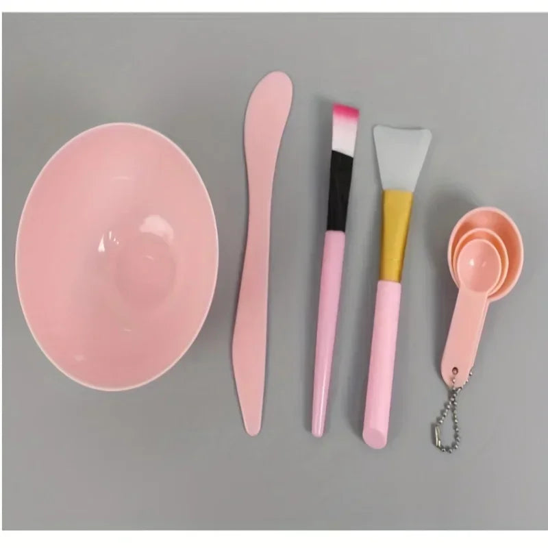 7pcs Face Mask Mixing Bowl Set, DIY Facemask Mixing Tool Kit, Facial Mask Bowl Stick Spatula Silicone Soft Face Brushes Spoons