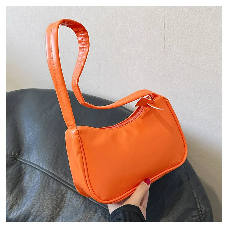 PU Candy Color Mini Handbag Women Shoulder Bag Girls Small Hand Bag Key Phone Pouch Coin Purse Card Bags Card Holder for Women