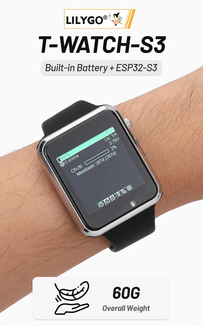 LILYGO T Watch S3 Lora Meshtastic Tracker ESP32-S3 WIFI Bluetooth LoRa Repeater IoT BMA423 Sensor with Mic Speaker Program