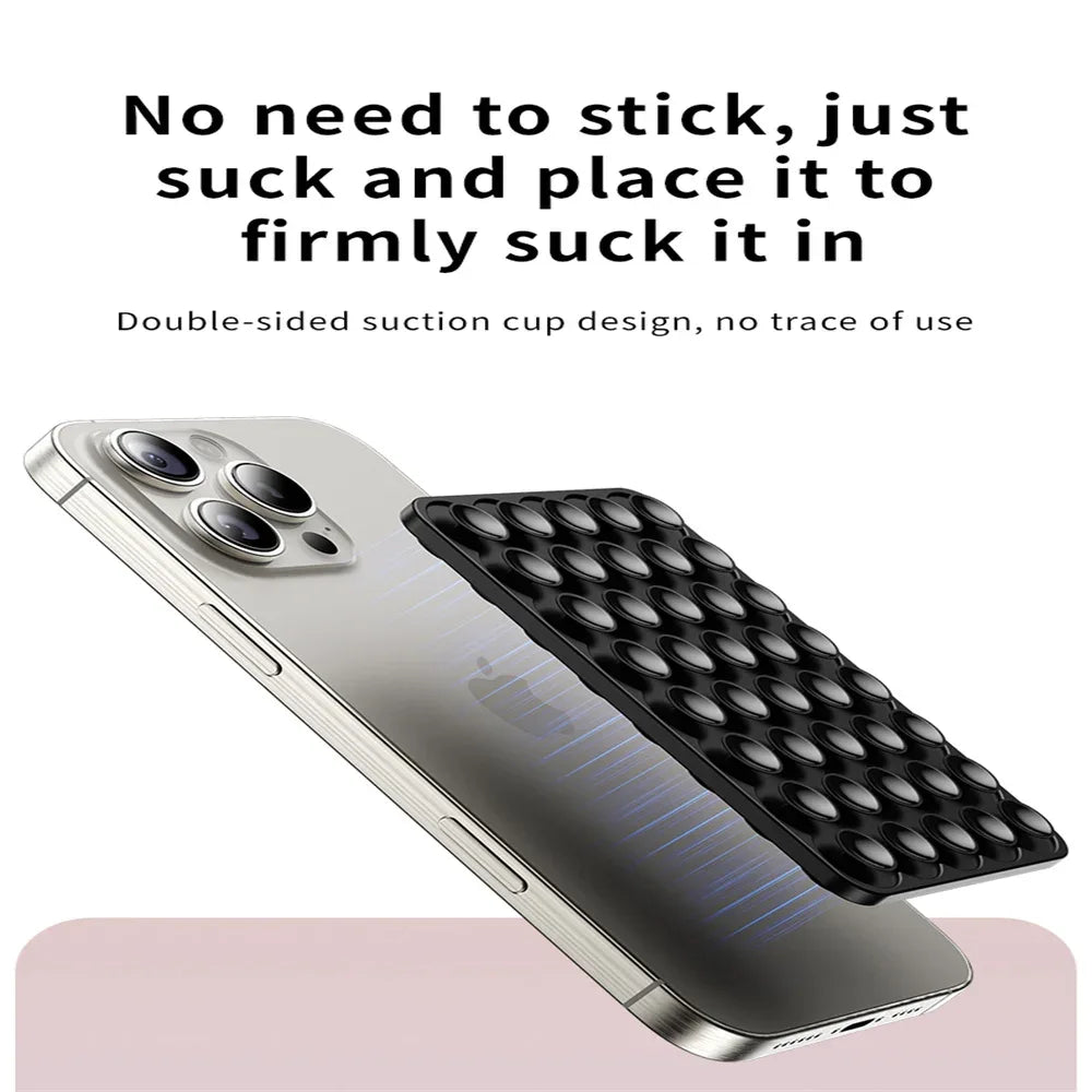 Suction Cup Phone Case Mount Double-Sided,Silicon Sticky Phone Stand for iPhone Android Selfies Hands-Free Strong Grip Holder