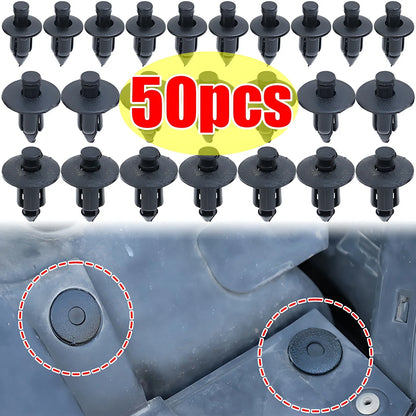 Car 8mm/6mm Hole Plastic Rivets Fastener Push Clip Black Auto Vehicle Door Trim Panel Retainer Fastener Clip Car Accessories