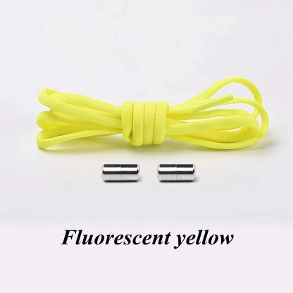Semicircle No Tie Shoelaces Elastic Shoe laces Sneakers shoelace Metal Lock Lazy Laces for Kids and Adult One size fits all shoe