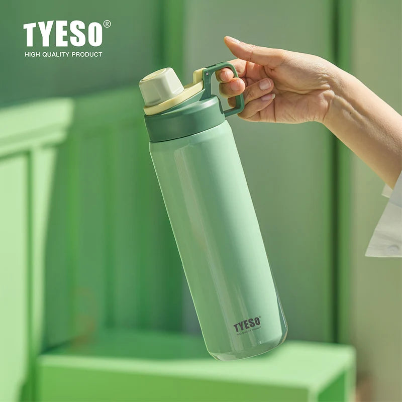 Tyeso Vacuum Flask for Men Women Stainless Steel Outdoor Water Bottles for Cycling Hiking 750ml 900ml Portable Water Bottle