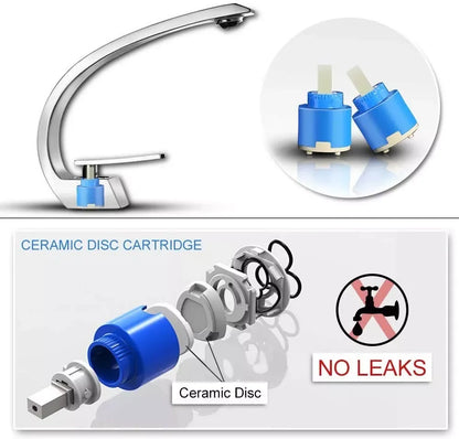 Chrome Basin Faucet  Washing Basin Mixer Deck Mounted Cold and Hot Bathroom Faucet