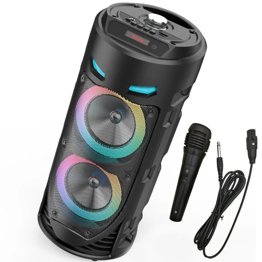30W Wireless Column Big Power Stereo Portable Bluetooth Speaker Subwoofer Bass Party Speakers with Microphone Family Karaoke USB by PDG ibma