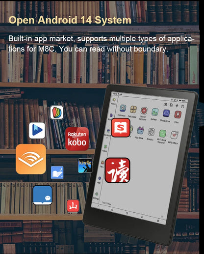 Meebook M8C 7.8" color ink  Android 14 Ebook reader электронная книга  with google play store and fast refresh 4G RAM 64GB ROM