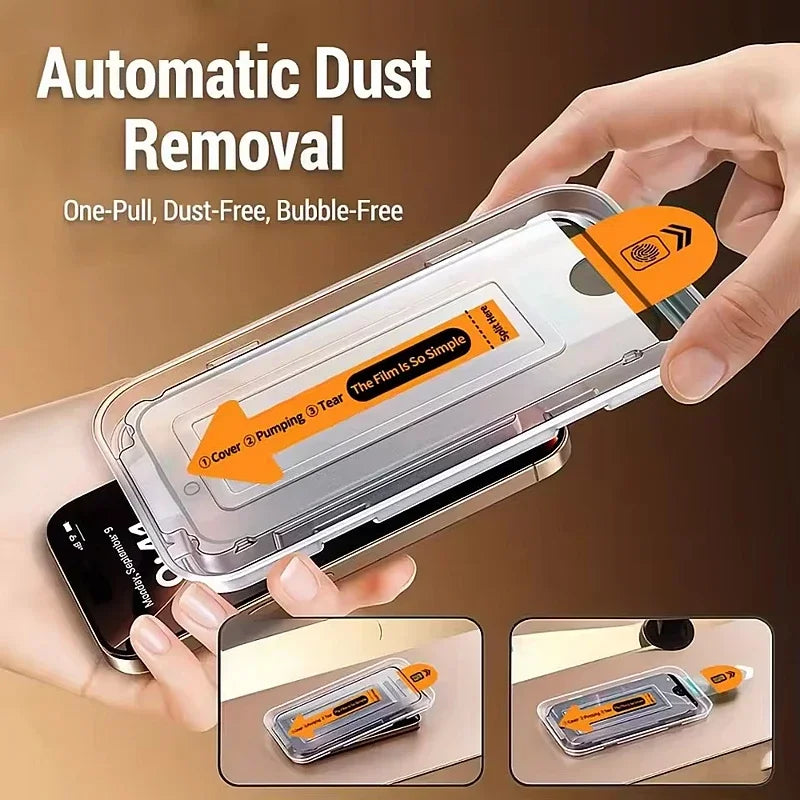 4Pcs 9D Oleophobic Dust Free Easy Installation Screen Protector For iPhone 16 15 14 13 12 11 17 Pro Max XR X XS MAX 8 Plus Glass