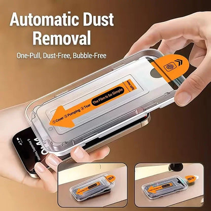 4Pcs 9D Oleophobic Dust Free Easy Installation Screen Protector For iPhone 16 15 14 13 12 11 17 Pro Max XR X XS MAX 8 Plus Glass