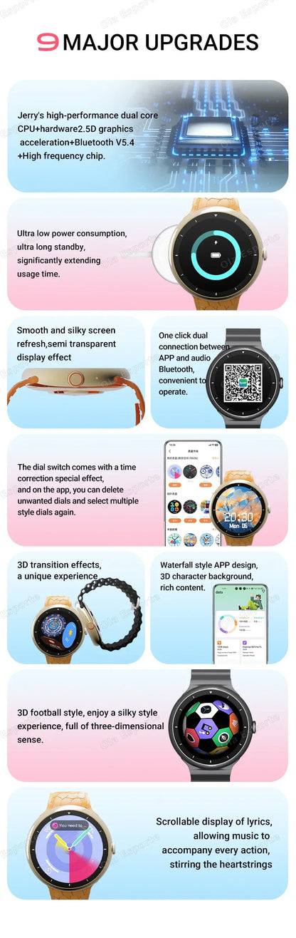 7 in 1 Strap Smart Watch Sports Watch Men Women AMOLED Screen GPS Bluetooth Calls Waterproof SmartWatch for Android IOS 2025 New
