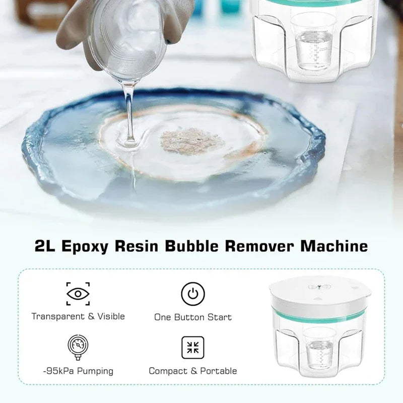 Resin Bubble Remover Resin Bubble Remover,2L 0.999 Bubble Removal in 5Min,Vacuum Degassing for Epoxy