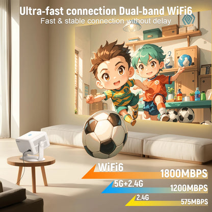 Velec Projector Compatible with Netflix 650ANSI Android 13 Portable 4K Native Wifi6 BT5.2 1080P TP350 Auto Keystone Correction