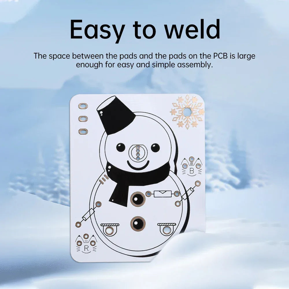 Ice and snow themed LED snowman electronic beginner learning welding fun DIY kit LED light-emitting tube module DIY snowman kit