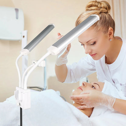 HDSNH LED Video Light 40W Double Arms Beauty Light with Phone Holders Adjustable Tripod Dimmable 3200-5600K for Makeup Manicure
