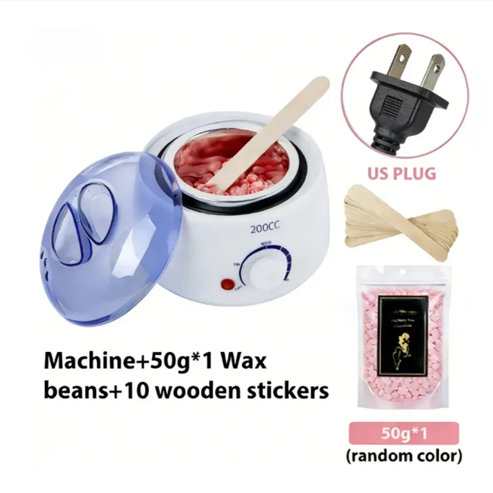 200CC Wax Heater Warmer Hair Removal Machine For Hand Foot Body SPA Epilator Paraffin Wax Pot +Wax Beans + Wood Sticks