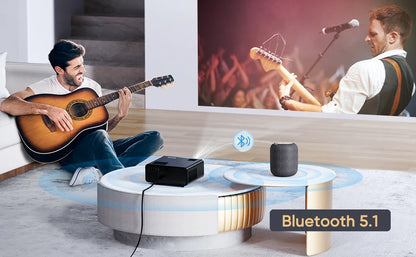 TOPTRO TR22 Projector 4K Supported Native 1080P 480 ANSI 5G WiFi Bluetooth Projector 4D/4P Keystone Correction Home Cinema