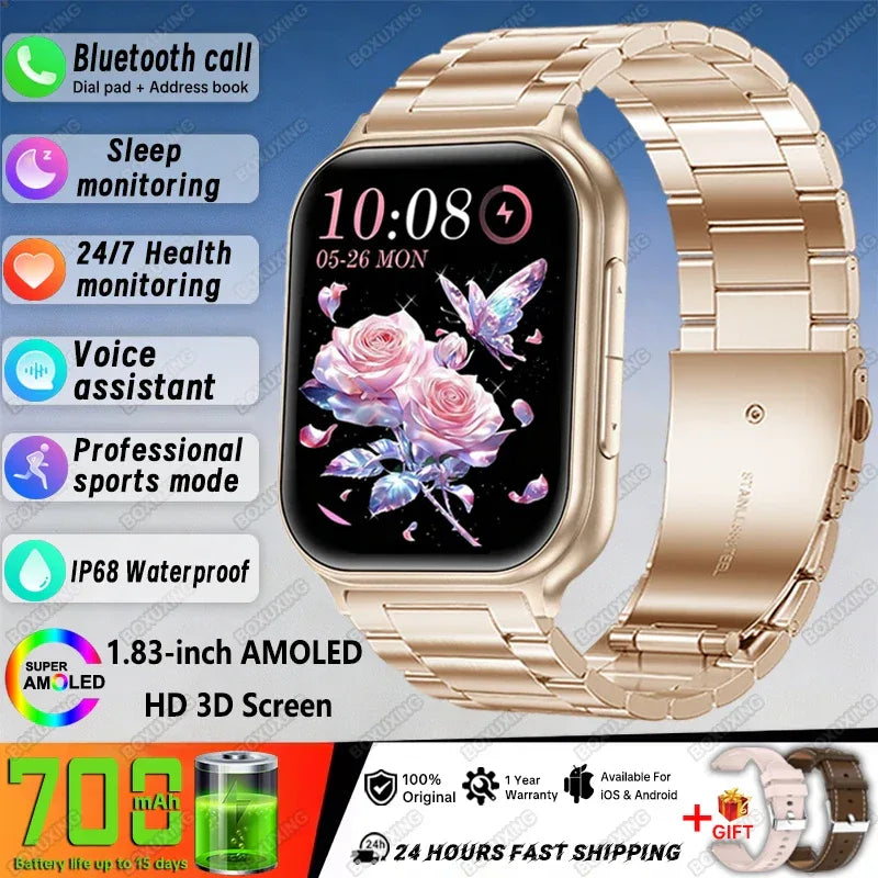 New Bip 6 Pro Smart Watch Men Outdoor Sports Fitness Track IP68 Waterproof Heart Rate BT Call 700 mAh Battery Smartwatches Women