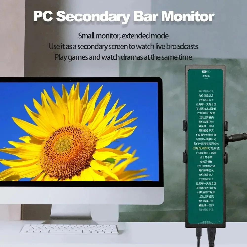 Wisecoco 11.3/8.8/7.84 inch HD IPS Secondary Screen Type-C for Laptop Computer Temperature DIY Aida64 CPU GPU Monitor