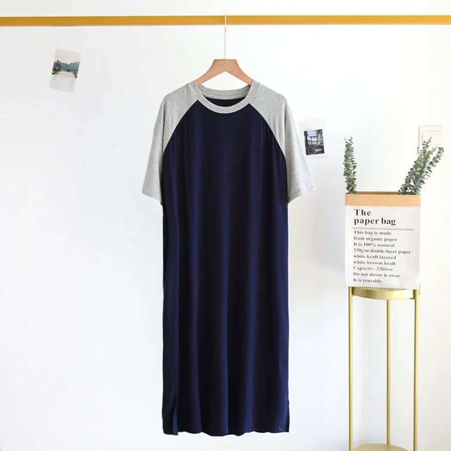 Plus Size 4XL 5XL Men's Summer Pajamas Modal Fabric Casual Soft Men's Nightgown Night Dress Male Oversized Bathrobe Mens Robe
