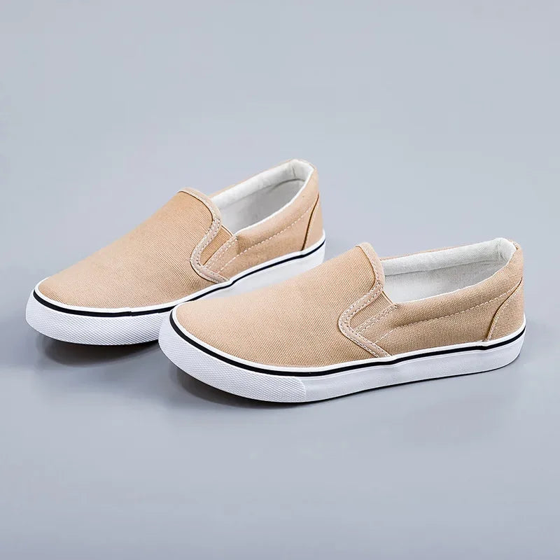Hand-Painted Canvas Shoes Elastic Unisex Spring 2025 Style Korean Version Flat Heel Breathable Cotton Lined All-Season Footwear