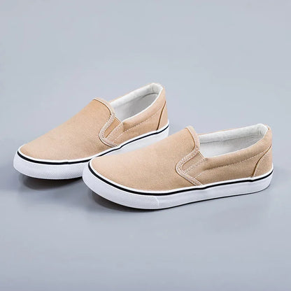 Hand-Painted Canvas Shoes Elastic Unisex Spring 2025 Style Korean Version Flat Heel Breathable Cotton Lined All-Season Footwear
