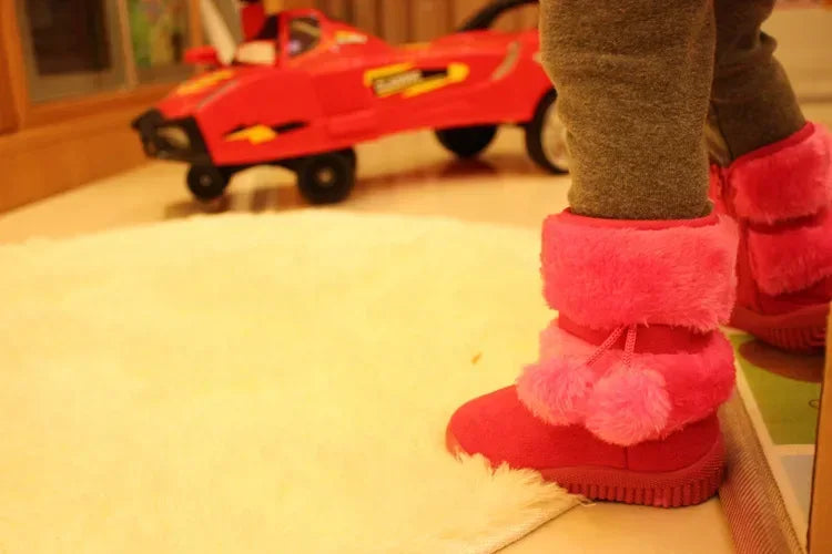 Girls Snow Boots 2019 Winter Comfortable Thick Warm Kids Boots Lobbing Ball Thick Children Autumn Cute Boys Boots Princess Shoes