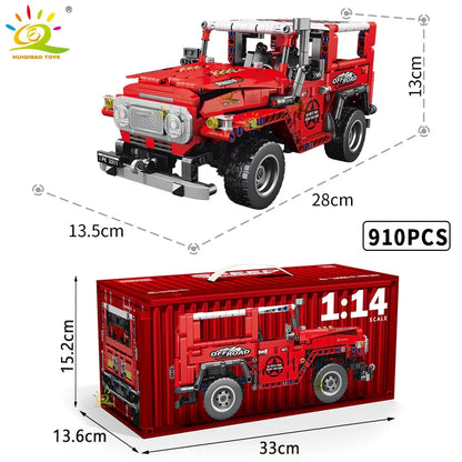 HUIQIBAO 1:14 Off-road Vehicle Racing Car Technical Model Building Block MOC Truck Brick Children City Construction Toy Boy Game