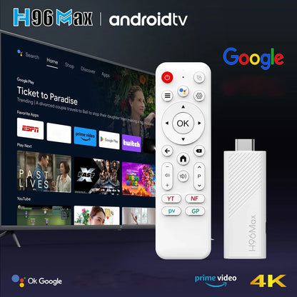 H96 MAX H313 mini TV Stick Android14 Quad Core Wifi6 BT5.0 4K@60fps ATV Launcher Google Voice Assistant Media Player AI TV Stick