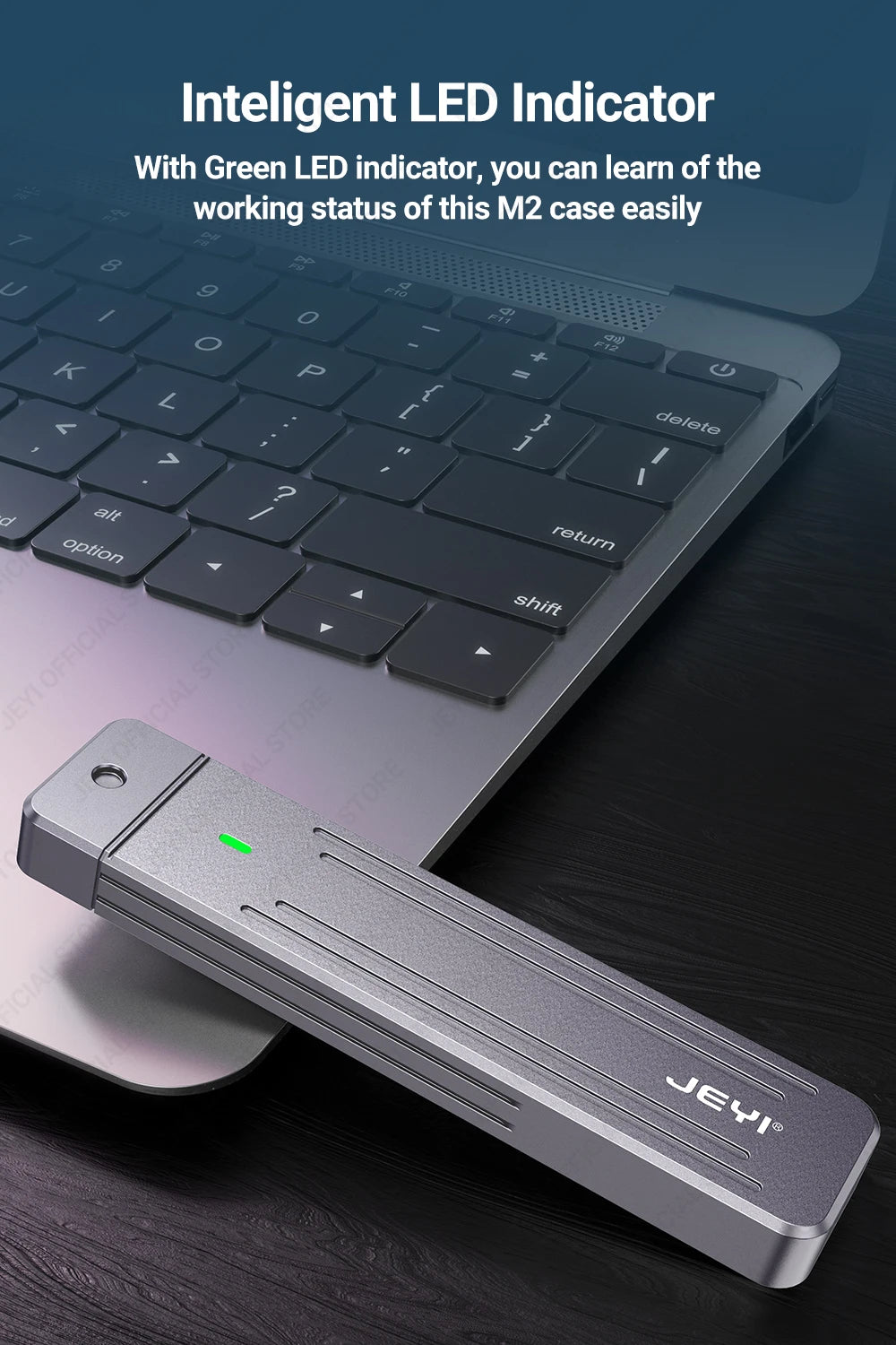 JEYI M.2 NVMe(USB 3.2 10Gbps)Direct-attach  Enclosure,USB-A Plug In-line Aluminum 2242 2280 SSD Case With Magnet Protective Case