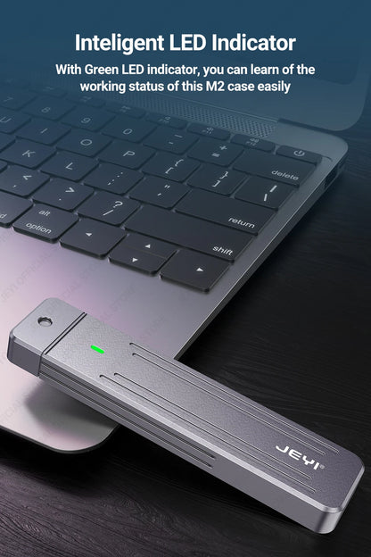 JEYI M.2 NVMe(USB 3.2 10Gbps)Direct-attach  Enclosure,USB-A Plug In-line Aluminum 2242 2280 SSD Case With Magnet Protective Case