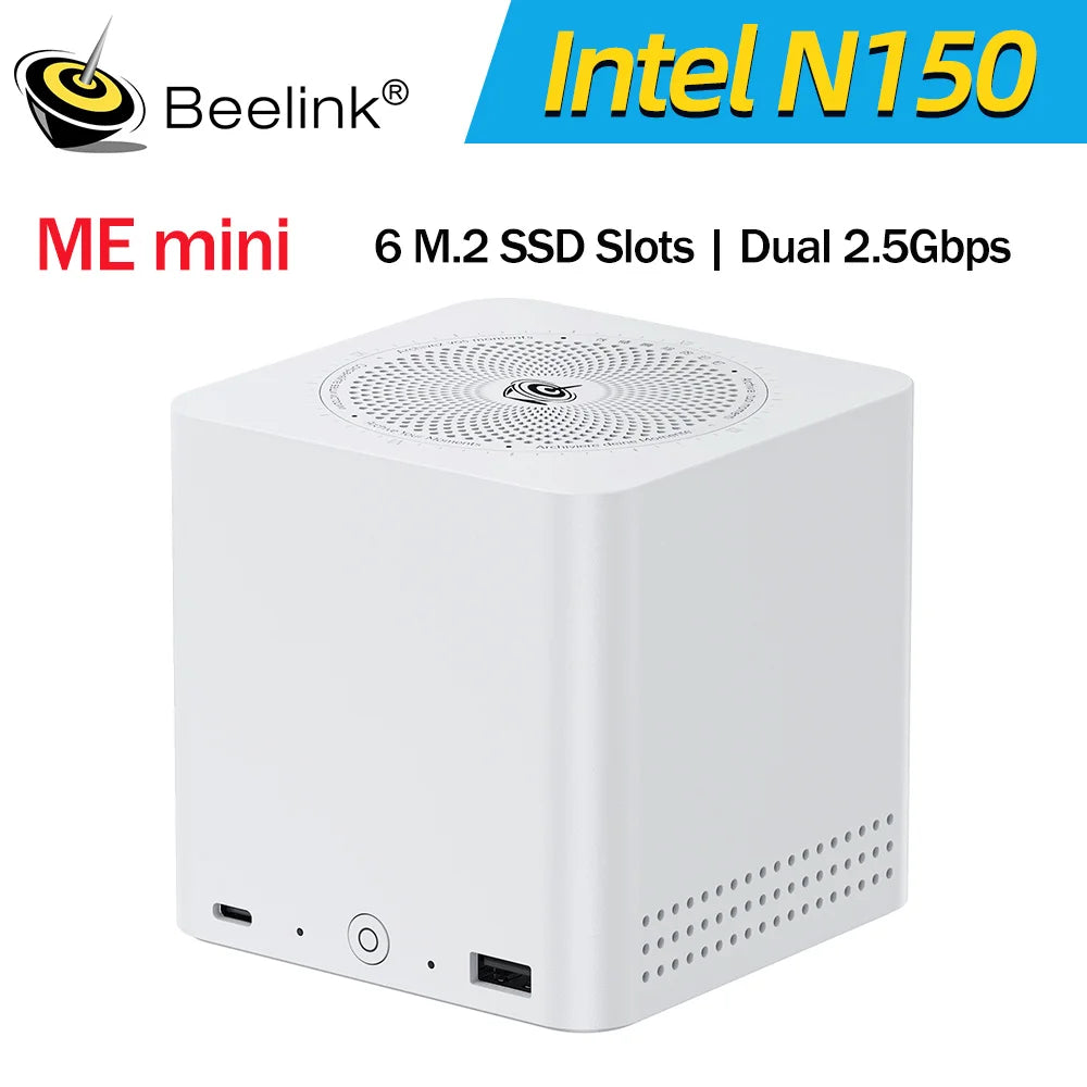 Beelink ME Mini ME Pro Intel Twin Lake N150 LPDDR5 4800MHz 16GB RAM 1T SSD WiFi6 4K Dual Lan Home Network Storage NAS Mini Host