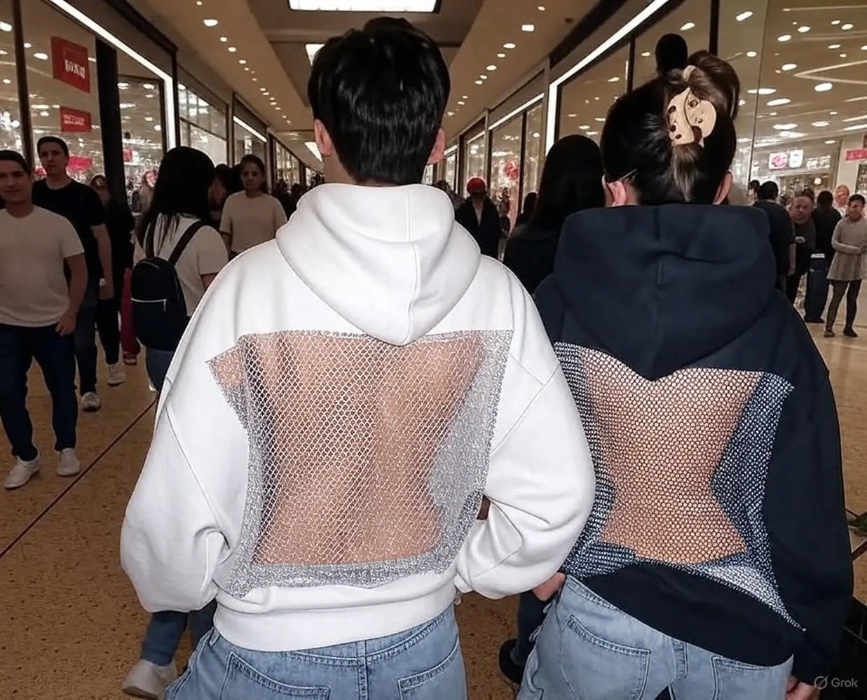 Russias Hot Selling Sexy Backless Sparkling Rhinestone Mesh Hoodie Y2K Womens Harajuku Fashion Oversized Hoodie Pullover Tops