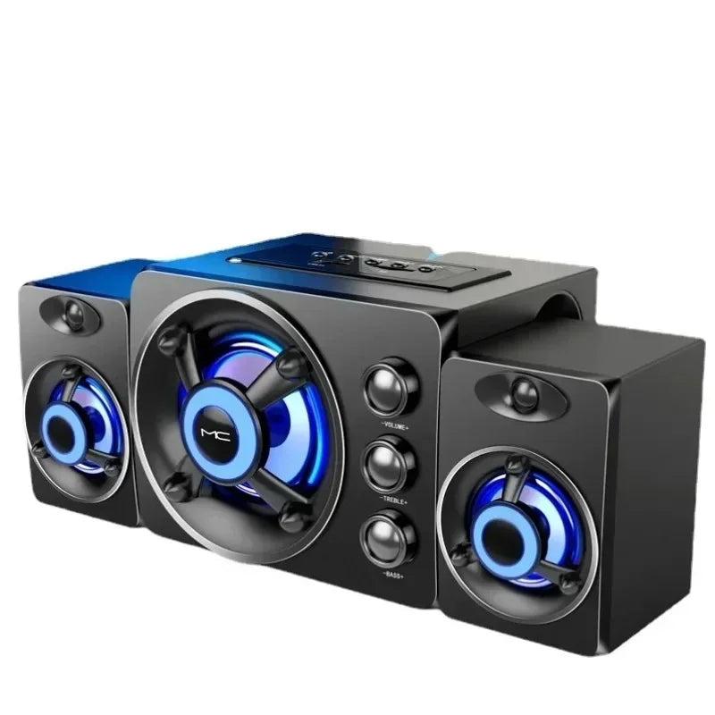 3D Hifi Stereo USB Active Bluetooth Speaker Computer Multimedia RGB Subwoofer AUX, USB, TF Suitable for TV, Computer Audio
