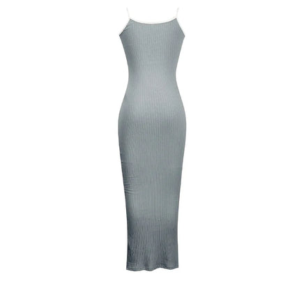 Fashion Sexy Skinny Kint Dress Backless Evening Maxi Dress Women Party Club Ladies Bodycon Peach Slim Hip Elegant Long Dresses