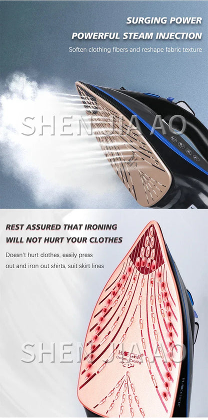Electric Steam Iron Home Appliance Handheld Cloth Iron for Clothes Ceramic Plate Large Steam 2200W for household