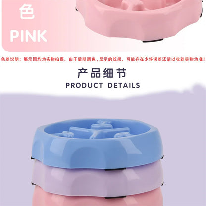 Pet Supplies Color Slow Feeder Cat Bowl Anti-choking Plastic Dog Puzzle Food Bowl, Dog Water Basin For Anxiety Relief