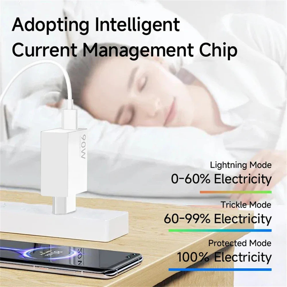 90W Fast Charger For Universal USB Charging Power Adapter USB To Type C Quick Charging Cable Accessories Wall USB Charger