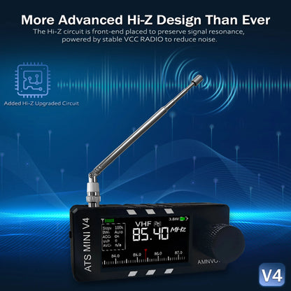 AMNVOLT V4/V3S ATS MINI SI4732 Radio ALL Band DSP Radio FM AM SSB LSB USB Receiver, built-in Hi-Z Headphone Amplifier Circuit