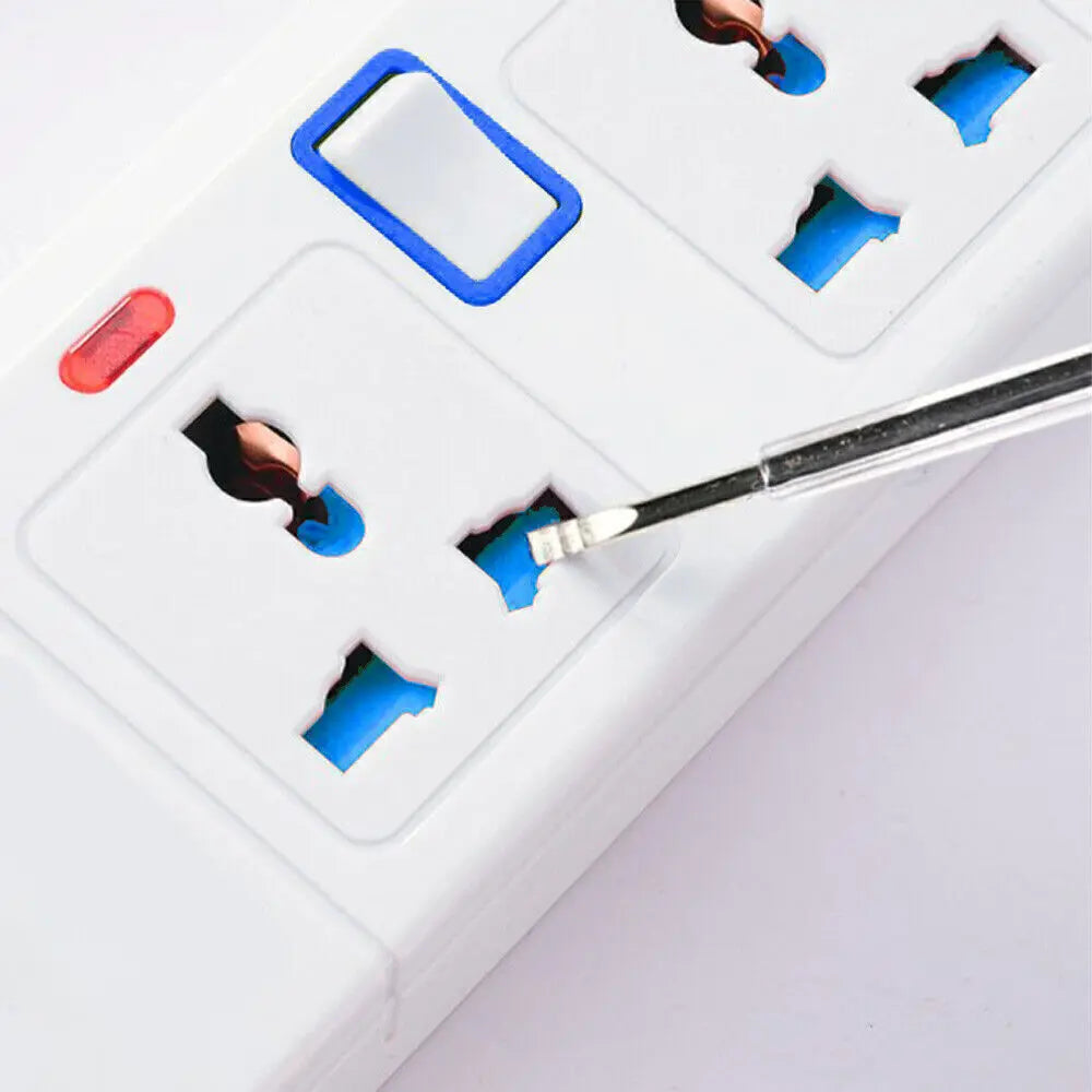2M Extension Cable Electric Mains Power 4 Gang Way Plug Socket With Switch Tools
