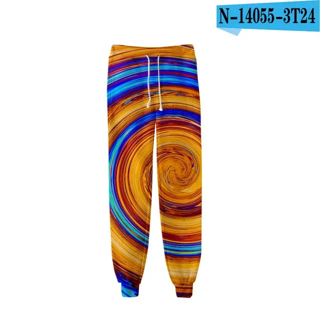 New Hot Sale 3D Print Tie Dye Pink and Green Pants Colorful Psychedelic Trousers Streetwear Men/Women Sweatpants