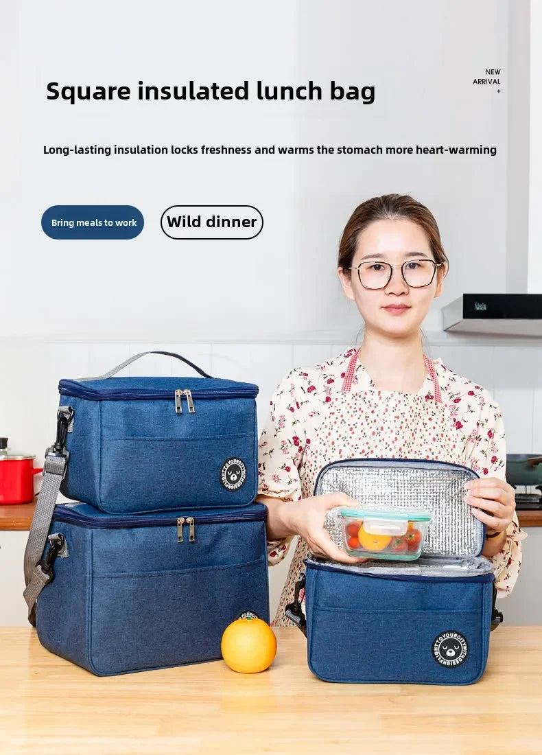 Portable Lunch Bag Food Thermal Box Waterproof Office Cooler Lunchbox With Shoulder Strap Insulated Case Essential for picnics