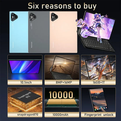 2025 Pad 16 Pro Tablet 5G Dual SIM 10000mAh Tablet 10 inch Android PC 22GB+2TB WIFI Snapdragon 870 Tablets For Children Kids Tab